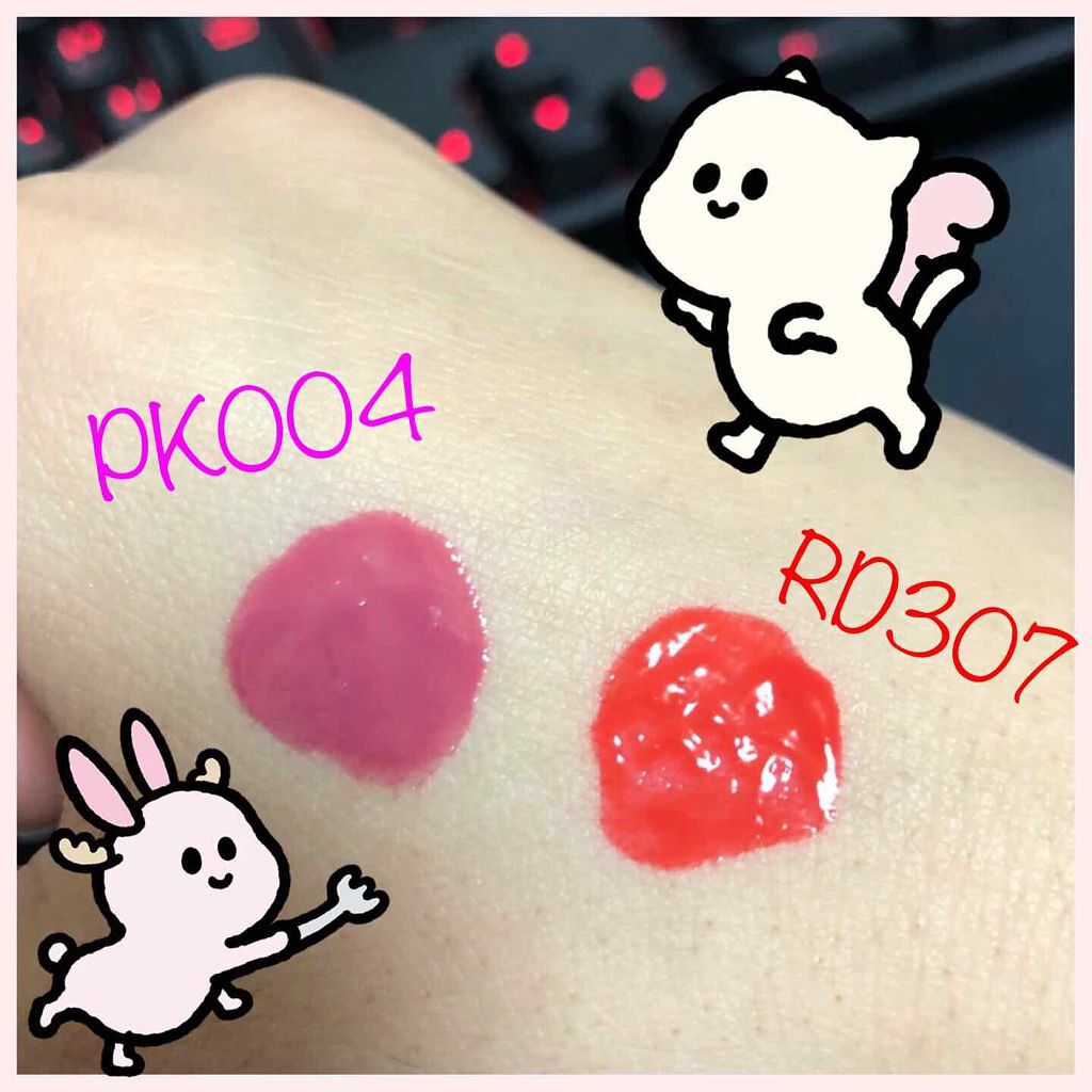 ディアダーリン ウォータージェルティント （アイスティント）/ETUDE/口紅を使ったクチコミ（3枚目）