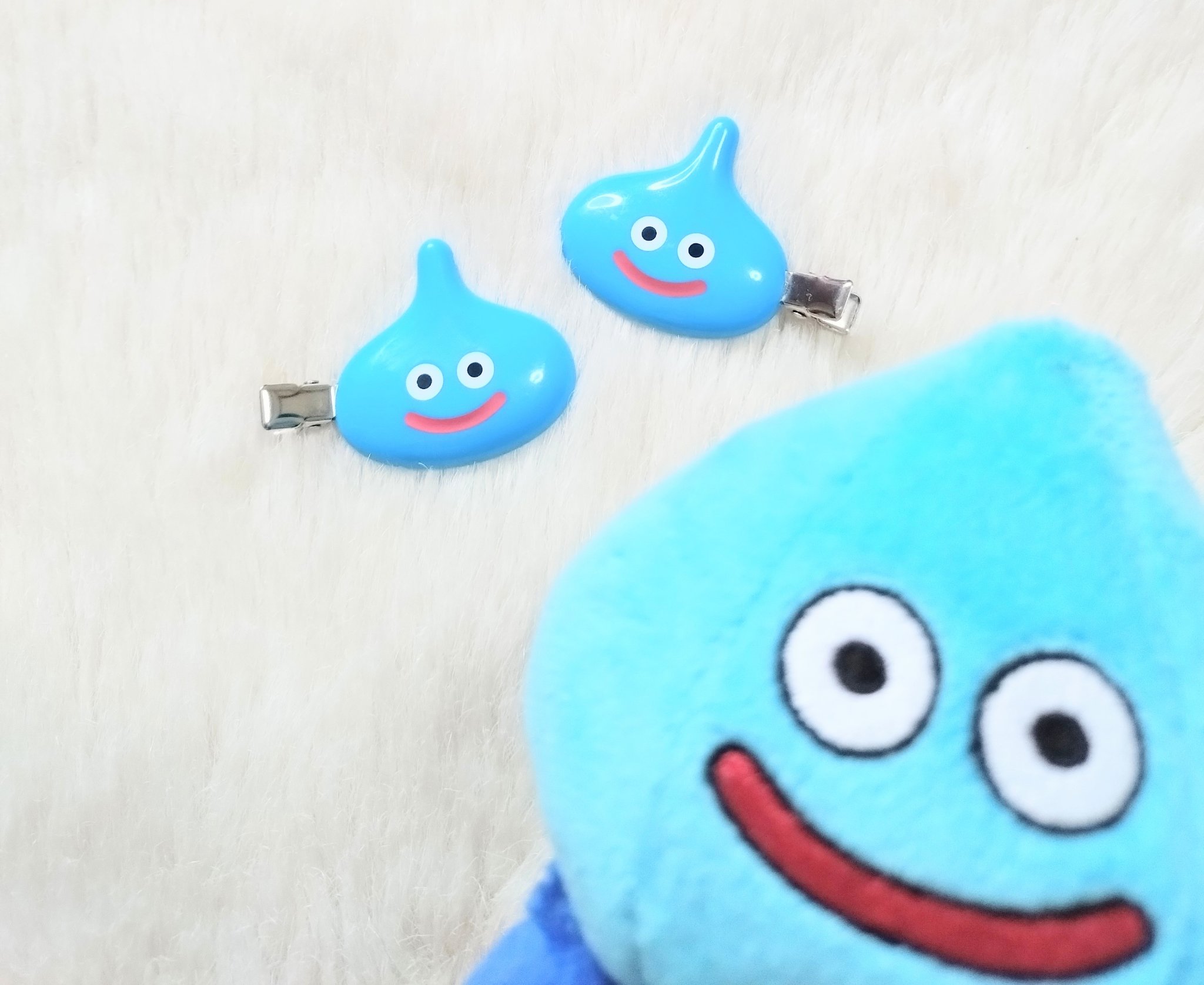 スマイルスライム コスメ＆ビューティー スライムのヘアクリップ２P   /スクウェア・エニックス/ヘアアクセサリーを使ったクチコミ（1枚目）