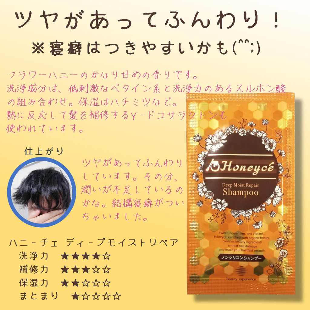 ディープモイストリペア 1dayお試し/ハニーチェ/トライアルキットを使ったクチコミ（1枚目）