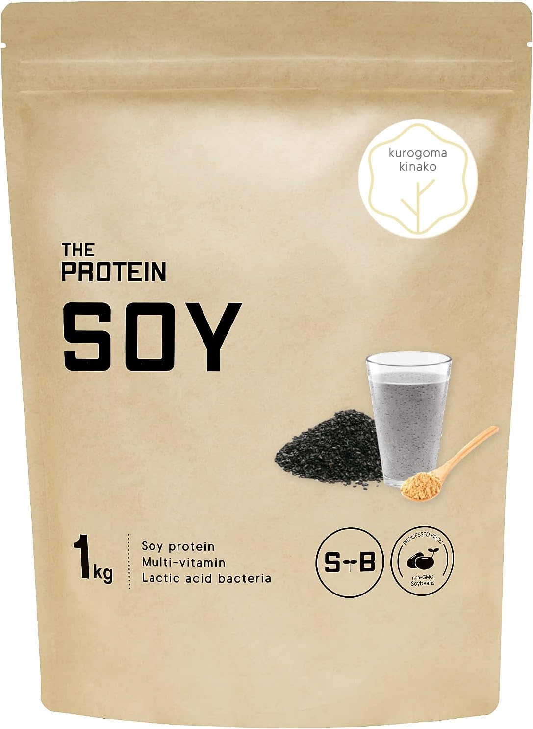 THE PROTEIN ソイプロテイン 黒ごまきな粉風味 1kg