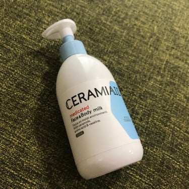 セラミエイド
薬用スキンミルク　250mL

敏感肌・赤ちゃんにも使える全身保湿ミルク

とのことで、
敏感肌の旦那も問題なく使えたのでリピ確定✨

ポンプ式なのがとても嬉しい商品。
スキンケア時間がな