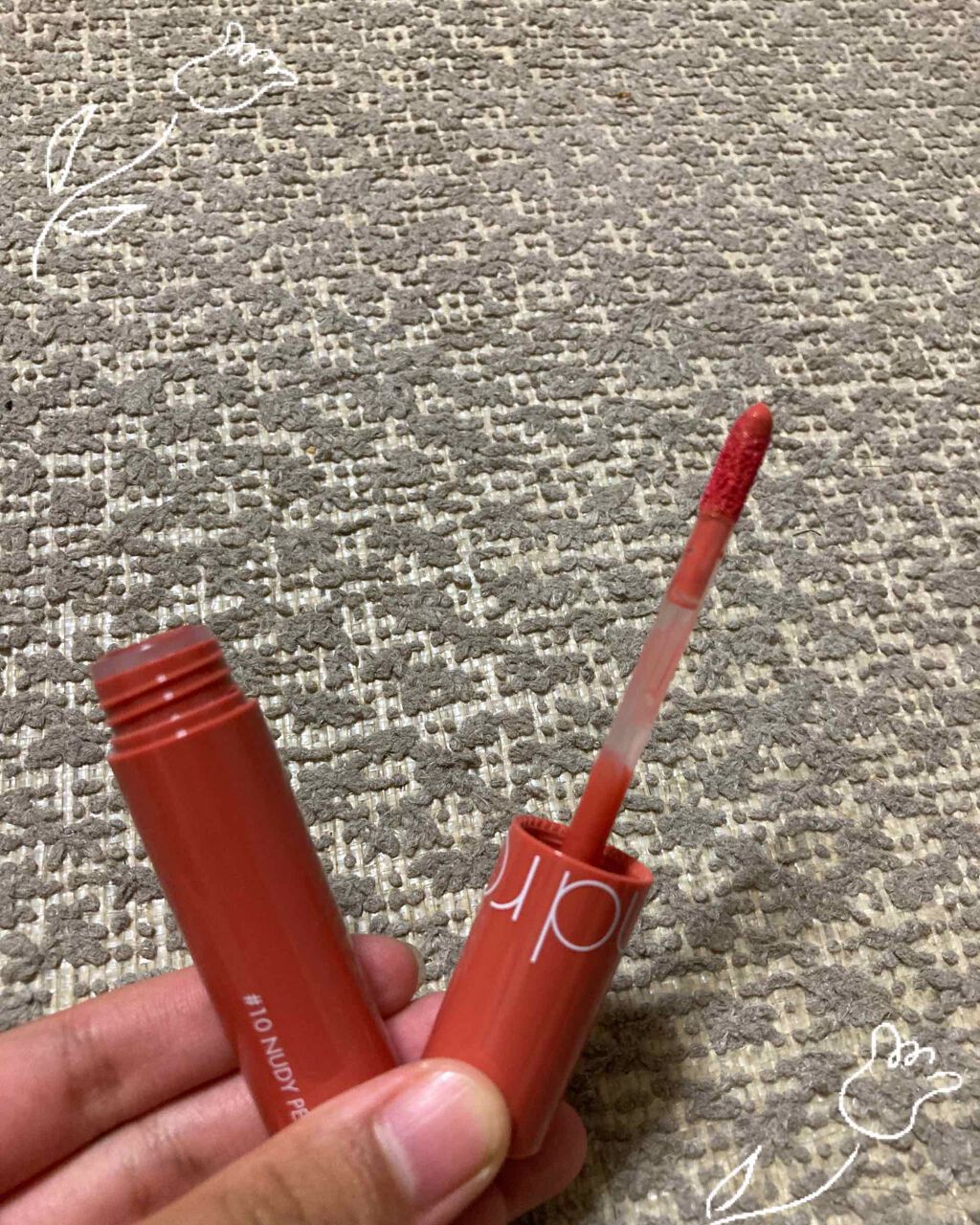 ジューシーラスティングティント/rom&nd/リップティントを使ったクチコミ（2枚目）