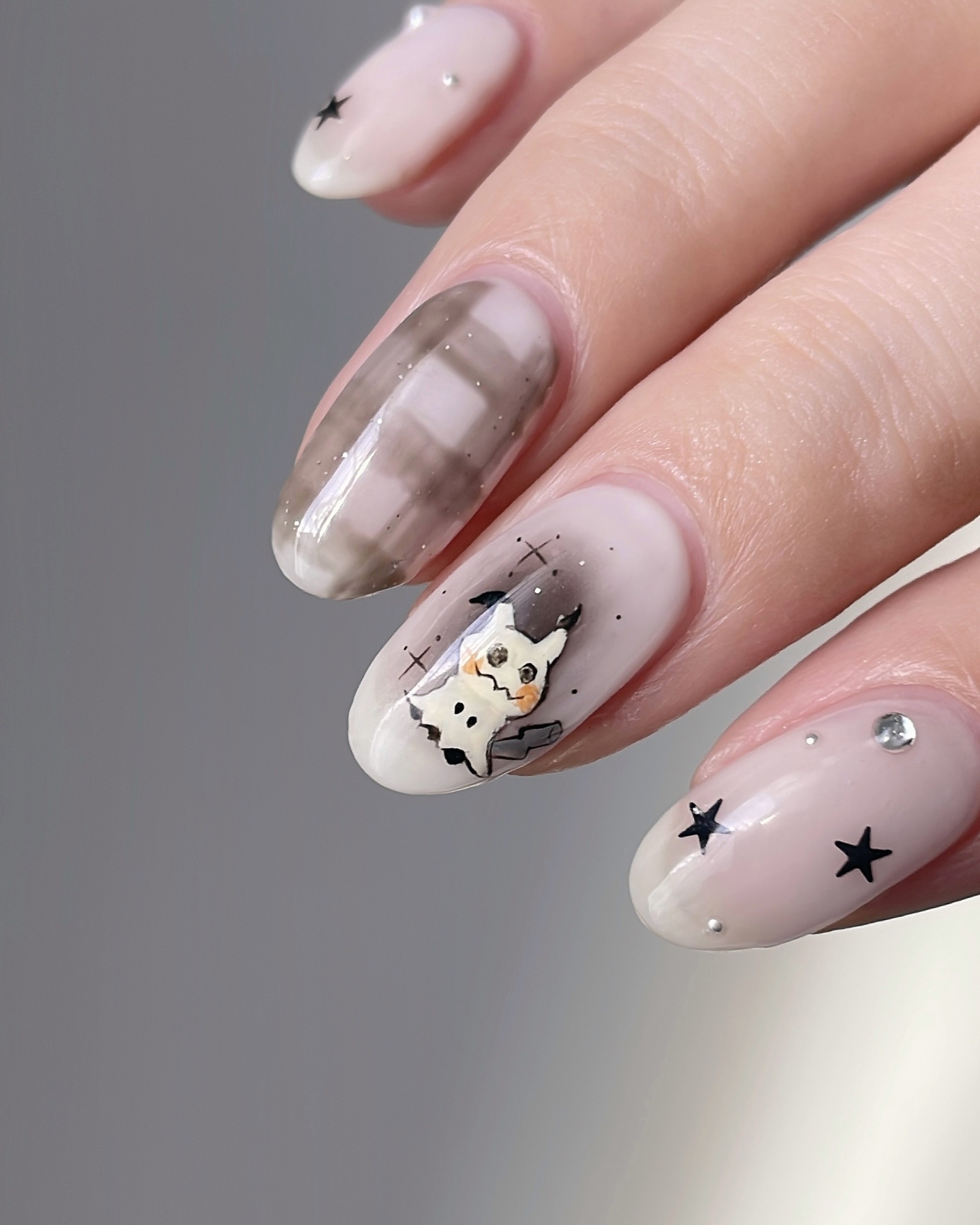 #ハロウィンネイル,#ポケモンネイル,#ミミッキュネイル,#セルフネイル,#ジェルネイル,#痛ネイルのネイルデザイン