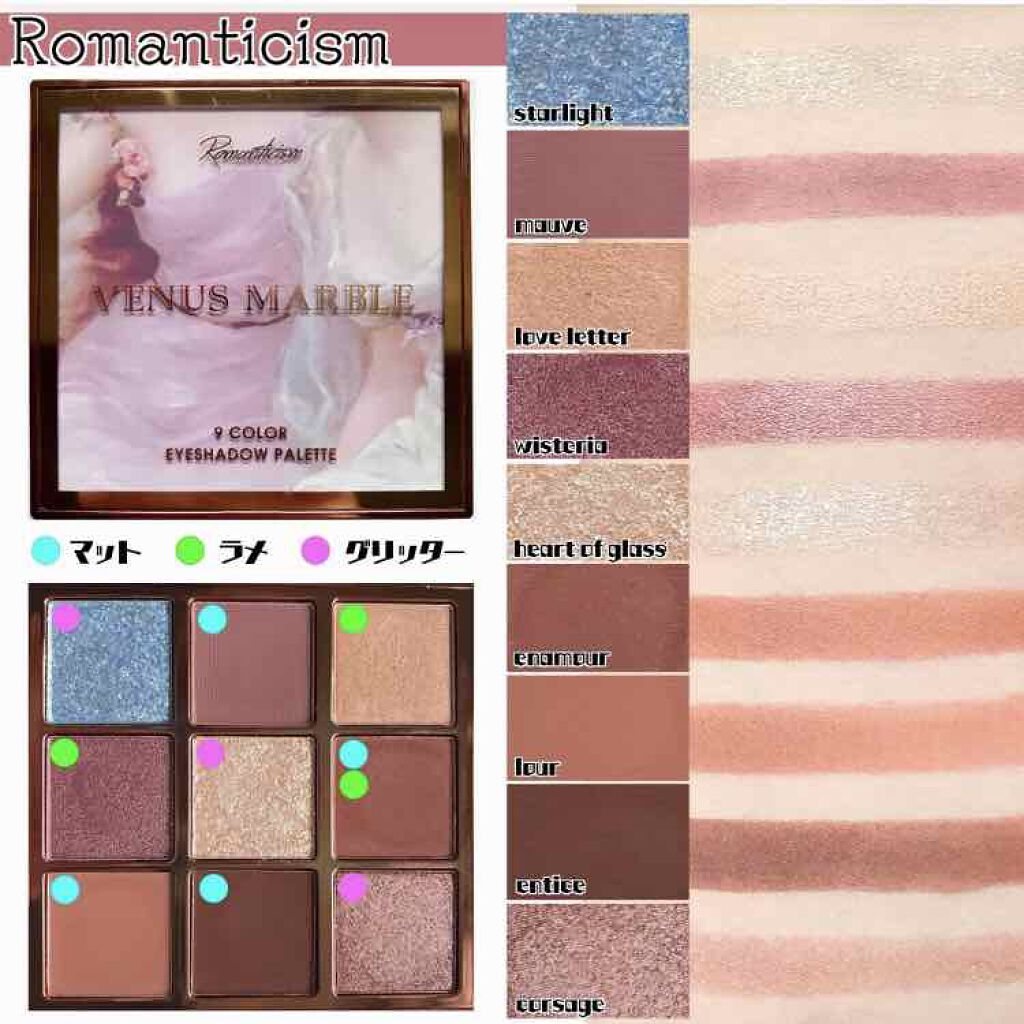 VenusMarble 9色アイシャドウパレット/Venus Marble/アイシャドウパレットを使ったクチコミ(2枚目)