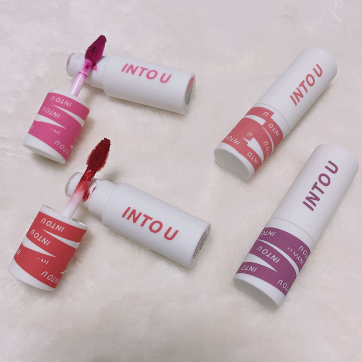 スーパーマットリップ＆チークマッド EM20 キョウトカメリア/INTO U/口紅を使ったクチコミ（1枚目）