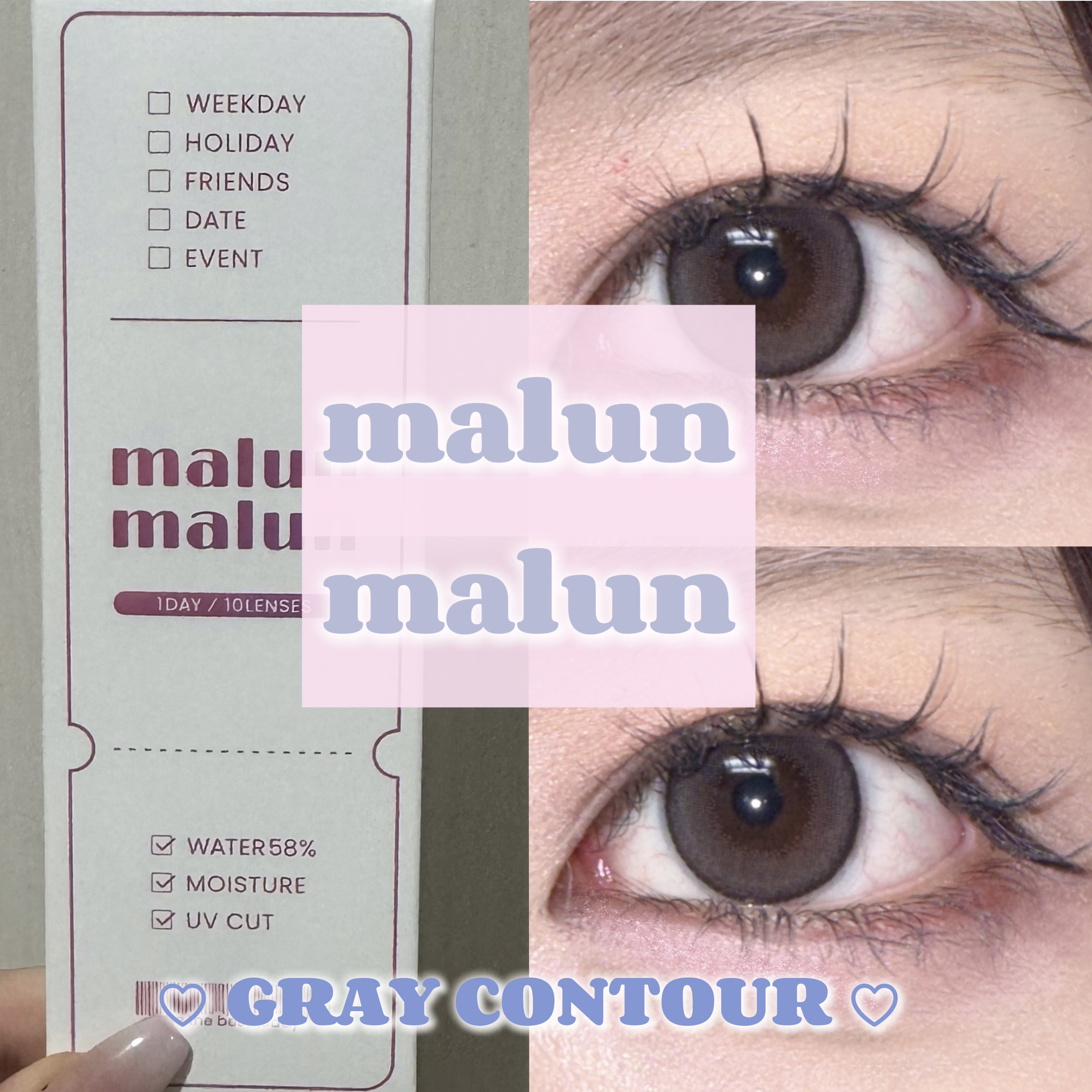 マランマラン ワンデー グレーコントゥア/malun malun/ワンデー（１DAY）カラコンを使ったクチコミ（1枚目）