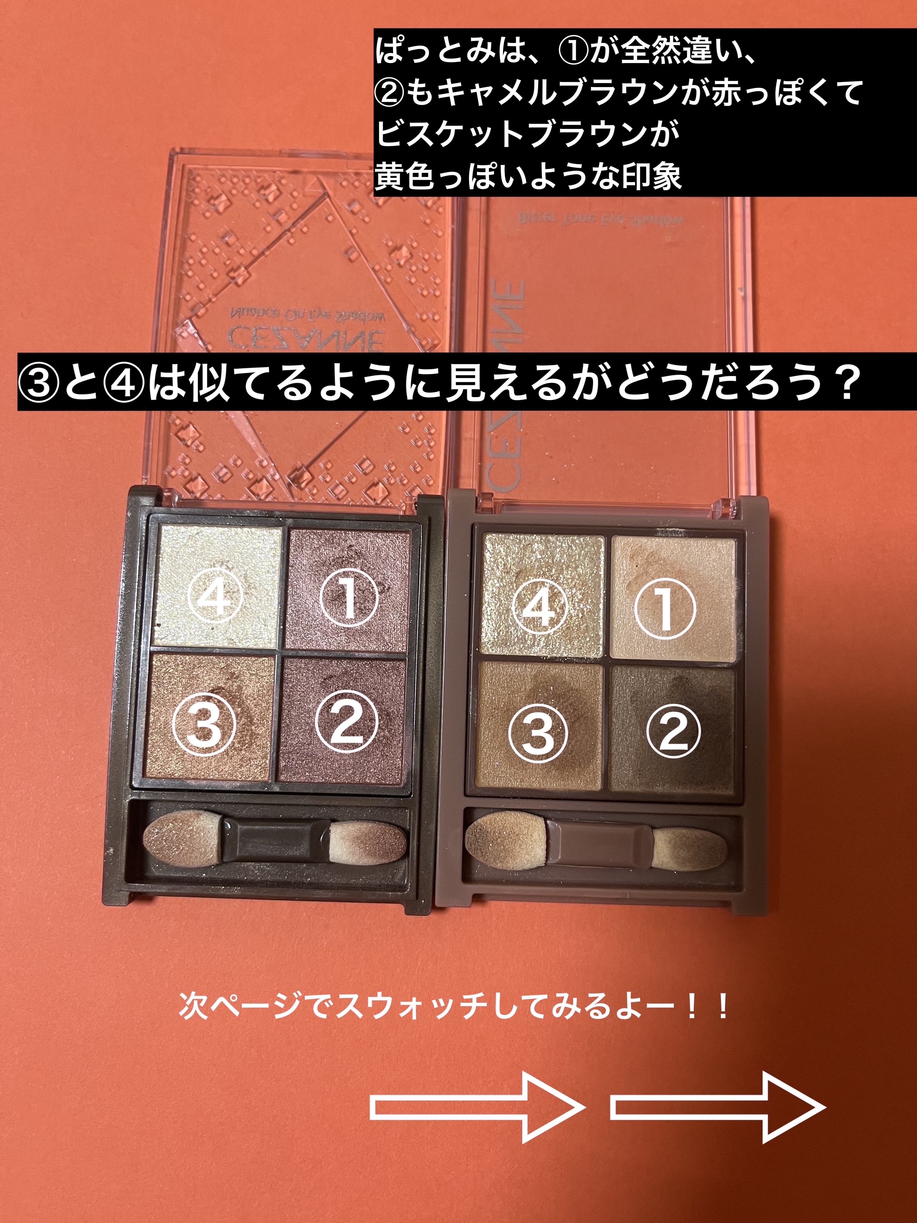 ニュアンスオンアイシャドウ/CEZANNE/アイシャドウパレットを使ったクチコミ（2枚目）