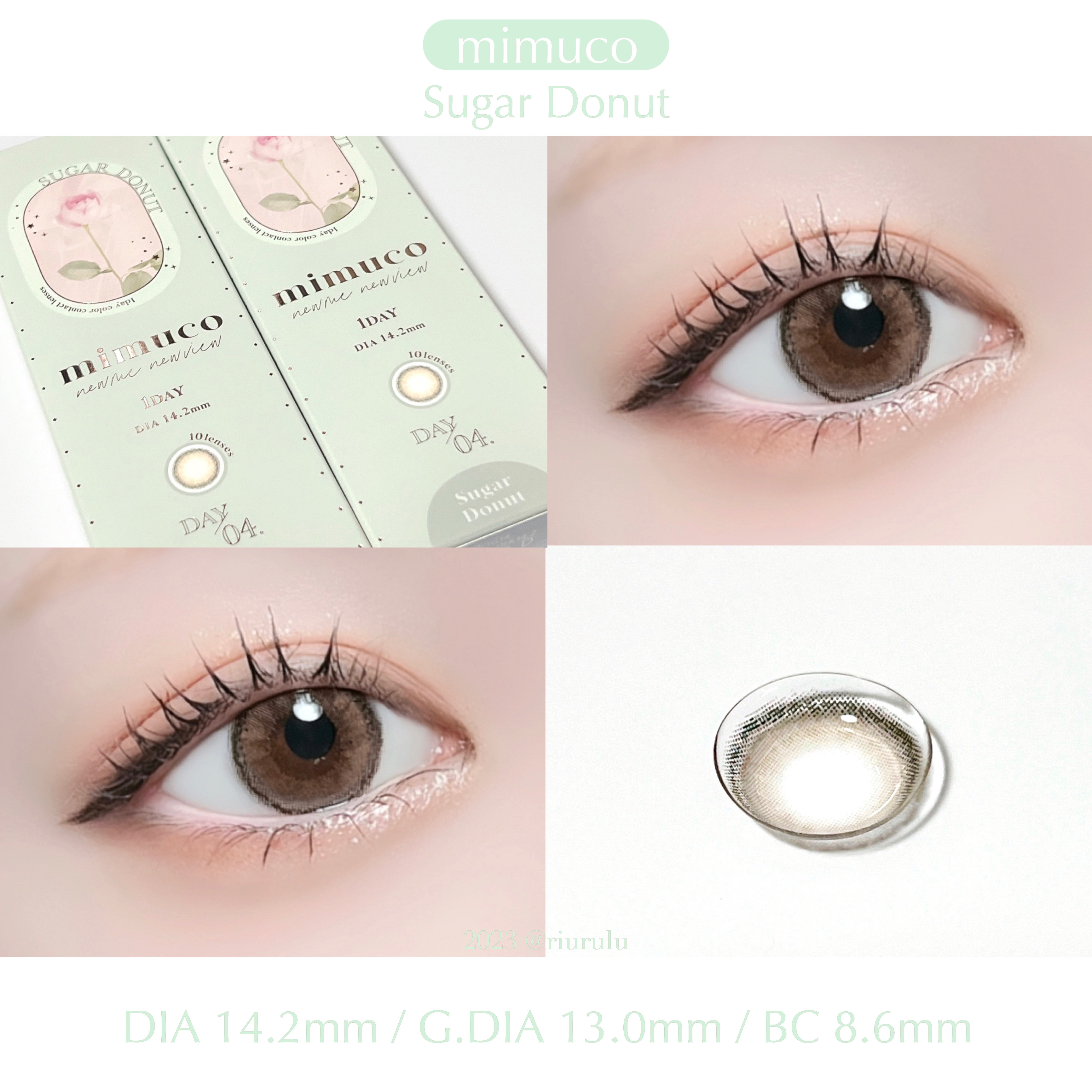 \ ちゅるん色素薄めベージュカラコン🍩🤎 /


◾︎ mimuco
シュガードーナツ

(裸眼：普通サイズ 焦げ茶目)

──────────────────

▫️𝗟𝗘𝗡𝗦 𝗦𝗣𝗘𝗖

#シュガードーナツ

