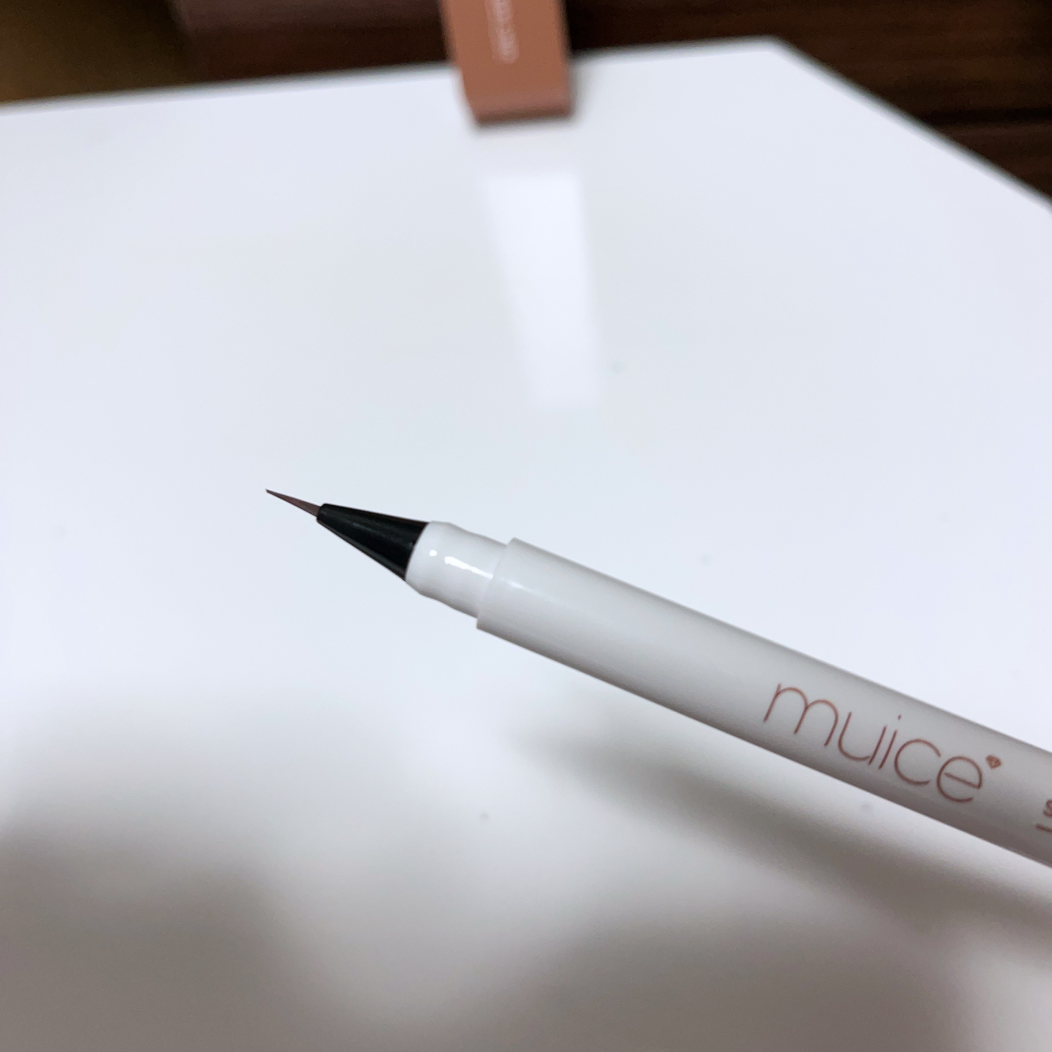 シリライナー 02 ナチュラルブラウン/muice/リキッドアイライナーを使ったクチコミ（2枚目）