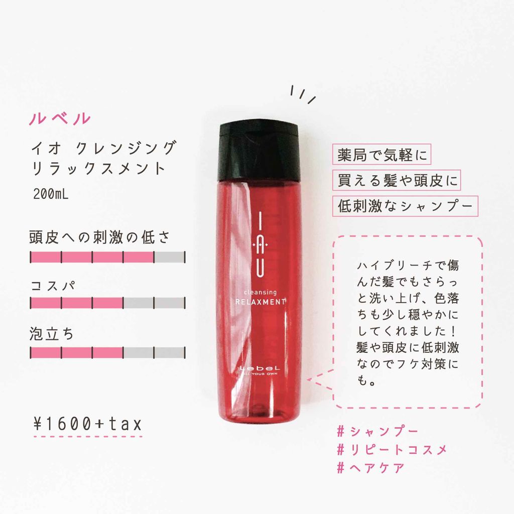 イオ クレンジング リラックスメント シャンプー/LebeL/サロンシャンプーを使ったクチコミ(1枚目)