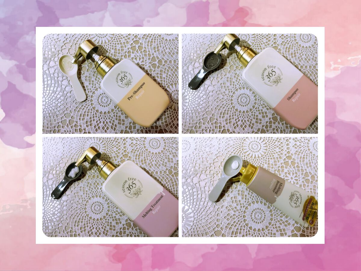 season free 365 リペア メルティングブースターのクチコミ「片手で開閉できるチューブタイプで使い易いです。馴染ませ
サラっとしたゆるめのテクスチャで髪に.....」（3枚目）