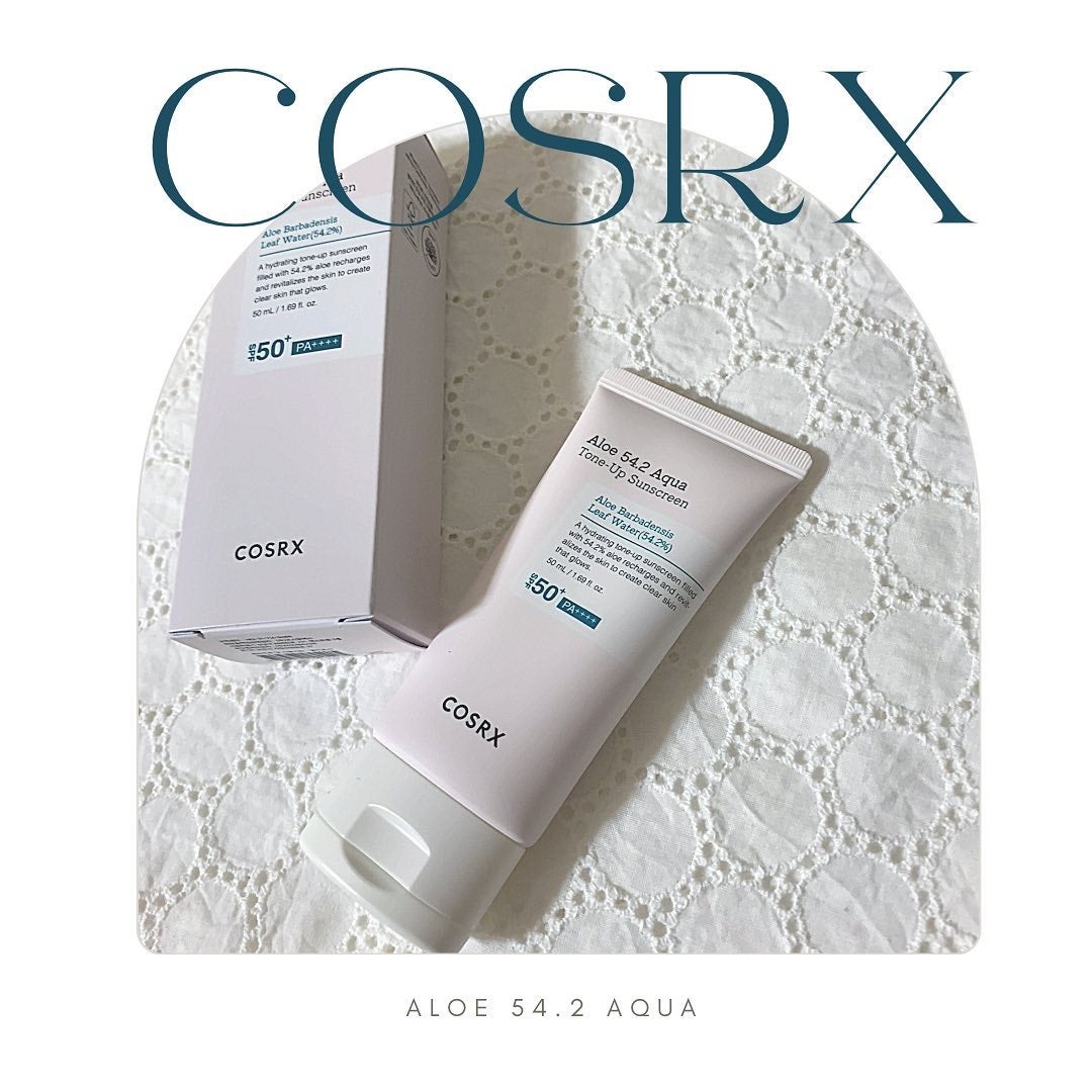 アロエ54.2アクアトーンアップUVクリーム SPF50+ PA++++/COSRX/日焼け止めクリームを使ったクチコミ(1枚目)