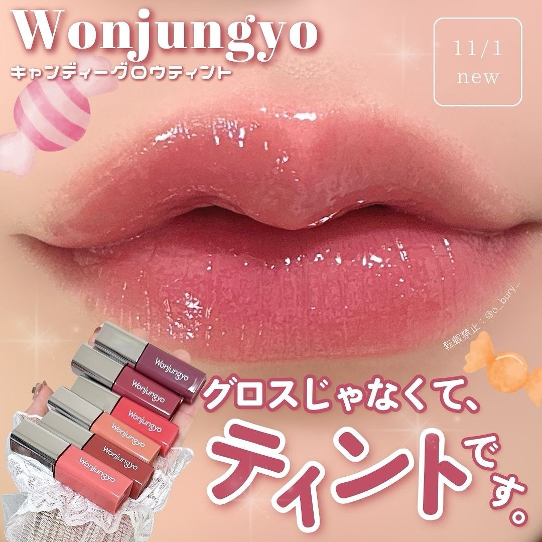 ウォンジョンヨ　キャンディーグロウティント 04 ウォーターメロンジュース/Wonjungyo/リップティントを使ったクチコミ（1枚目）