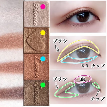 恋愛物語 4色アイシャドウパレット/FLORTTE/アイシャドウパレットを使ったクチコミ(4枚目)