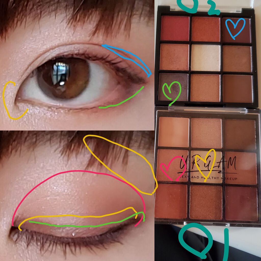 UR GLAM　BLOOMING EYE COLOR PALETTE/U R GLAM/アイシャドウパレットを使ったクチコミ（2枚目）