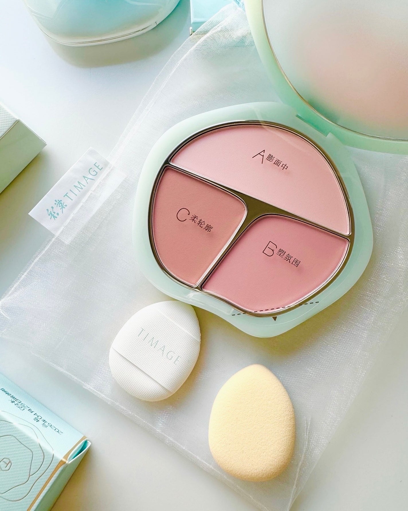 TIMAGE 3色チークパレット/TIMAGE/パウダーチークを使ったクチコミ(1枚目)