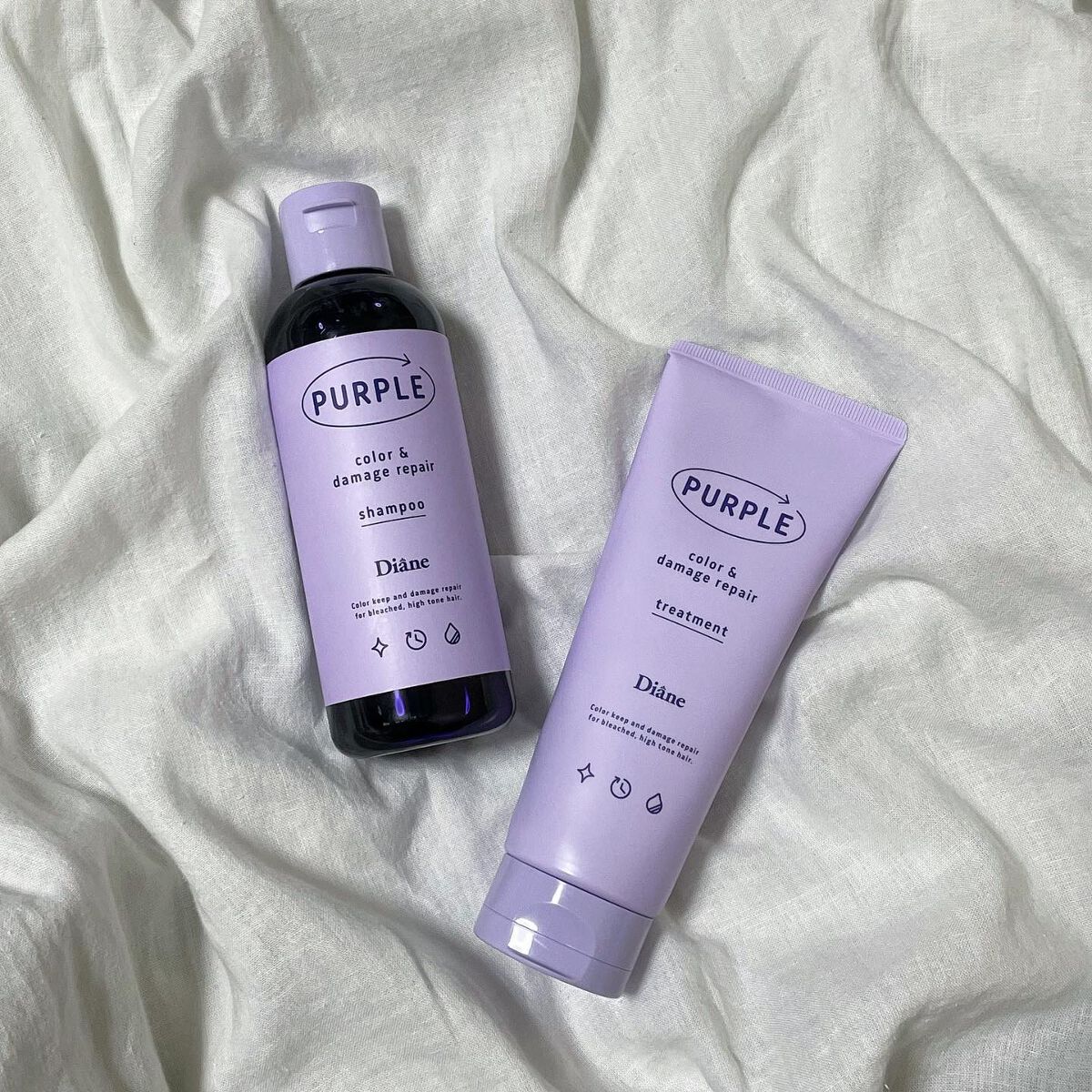 カラーシャンプー＆トリートメント トリートメント パープル/ダイアン/市販シャンプーを使ったクチコミ（1枚目）