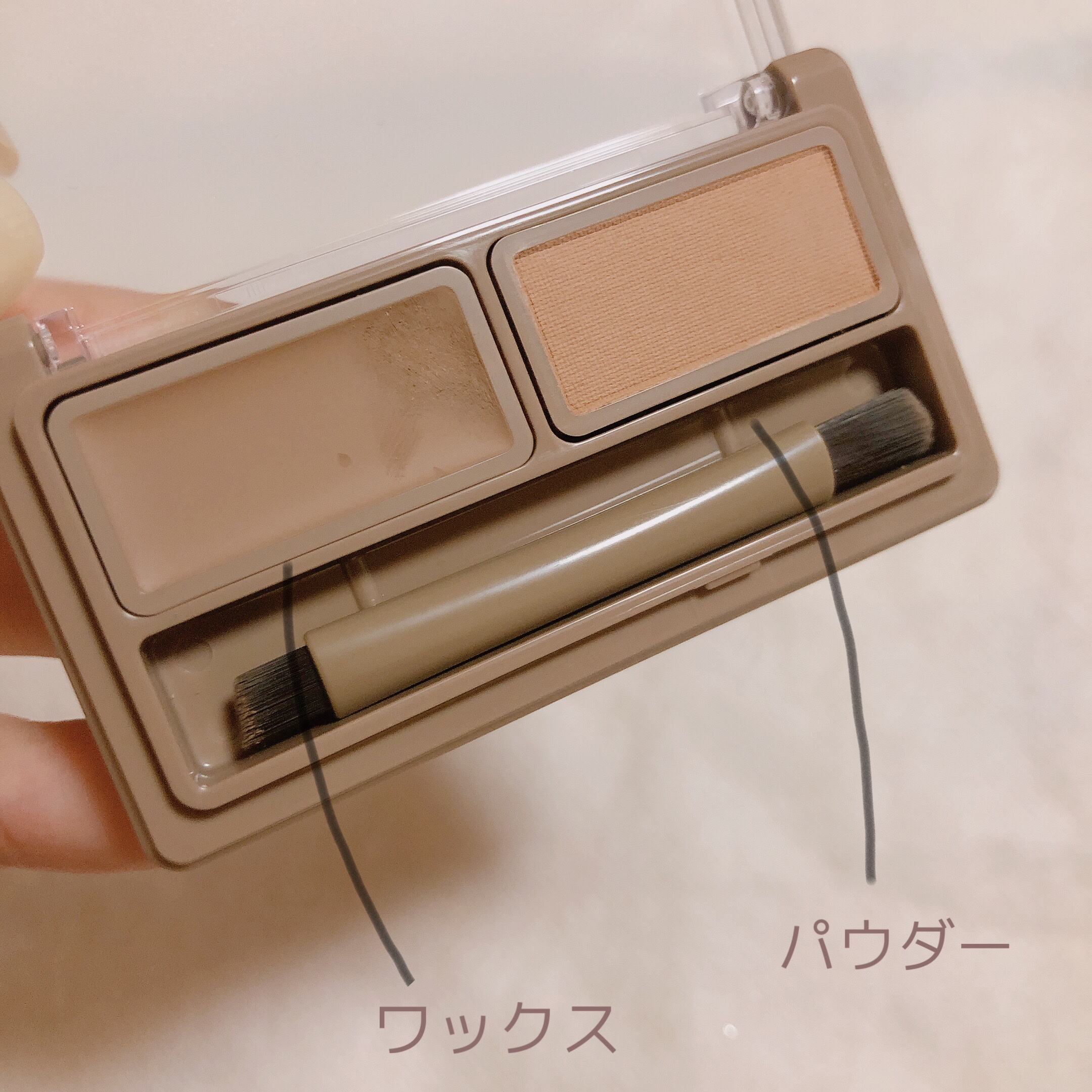 アイブロウワックス＆パウダー/CEZANNE/アイブロウを使ったクチコミ（3枚目）