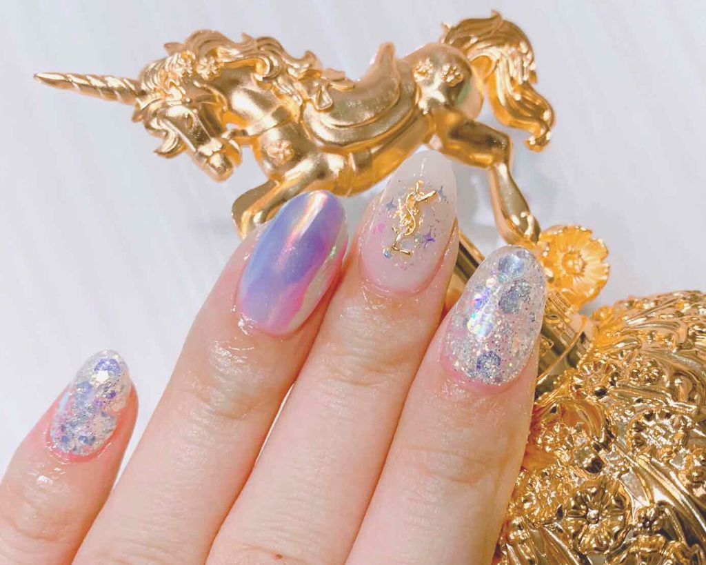 #セルフネイル,#夏ネイル,#グラデーションネイル,#マーメイドネイル,#キラキラネイル,#グリッターネイルのネイルデザイン