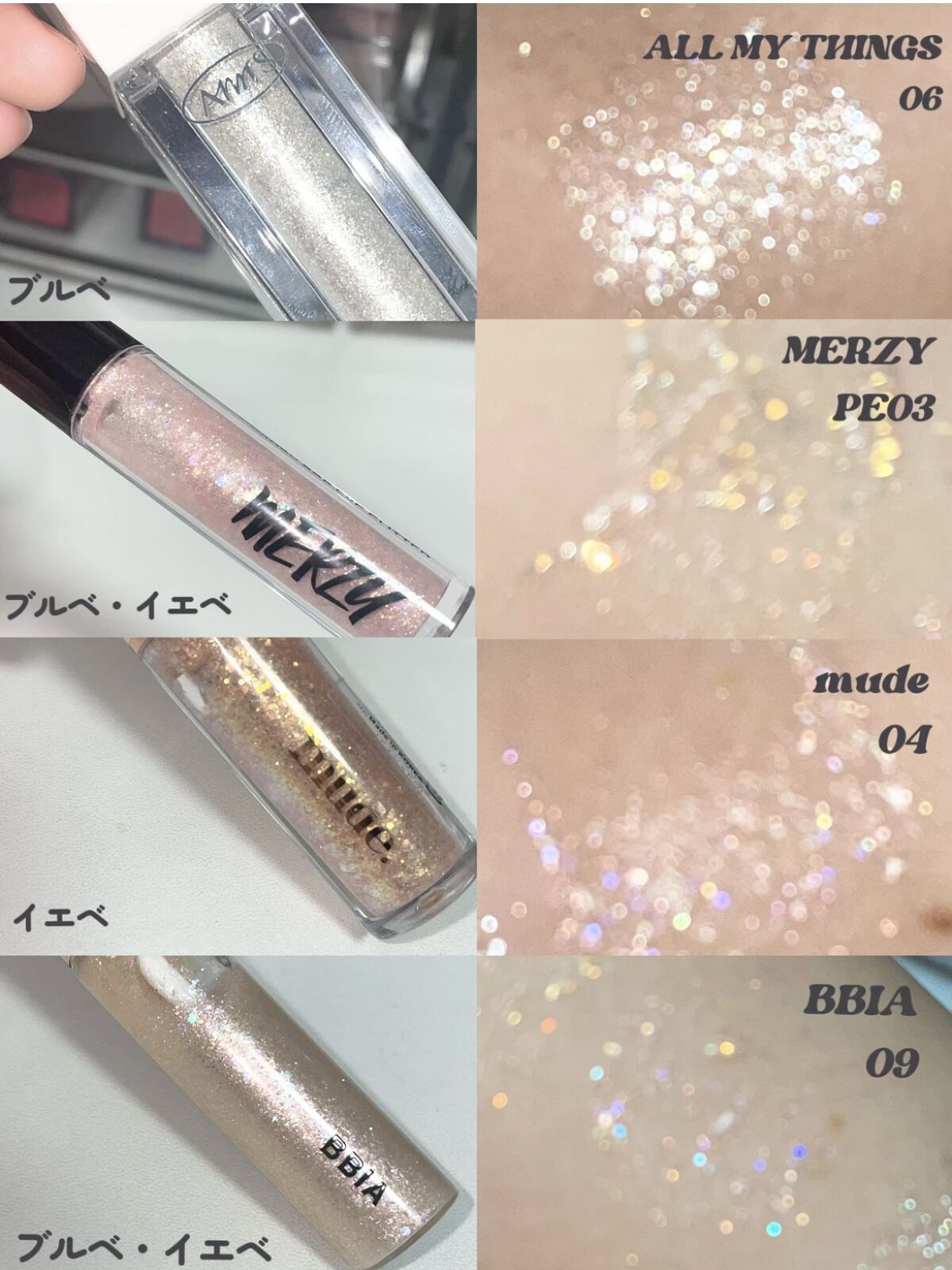 ウィンディ―ポップアイグリッター PE3. スイートパラダイス/MERZY/グリッターを使ったクチコミ（3枚目）