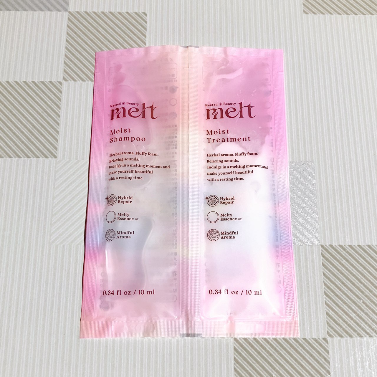 メルト モイストシャンプー／トリートメント ピロー(シャンプー10ml+トリートメント10ml)/melt/市販シャンプーを使ったクチコミ（1枚目）