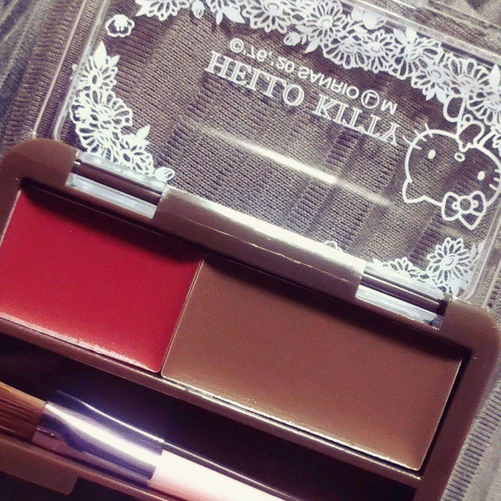 ブルーミングキティ アイブロウパウダー/DAISO/パウダーアイブロウを使ったクチコミ（2枚目）