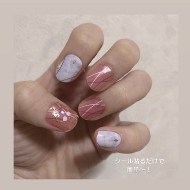 ほー@フォロバ100 on LIPS 「ネイルシールを貼るだけで簡単セルフネイル💅楽天で購入しました！..」（1枚目）