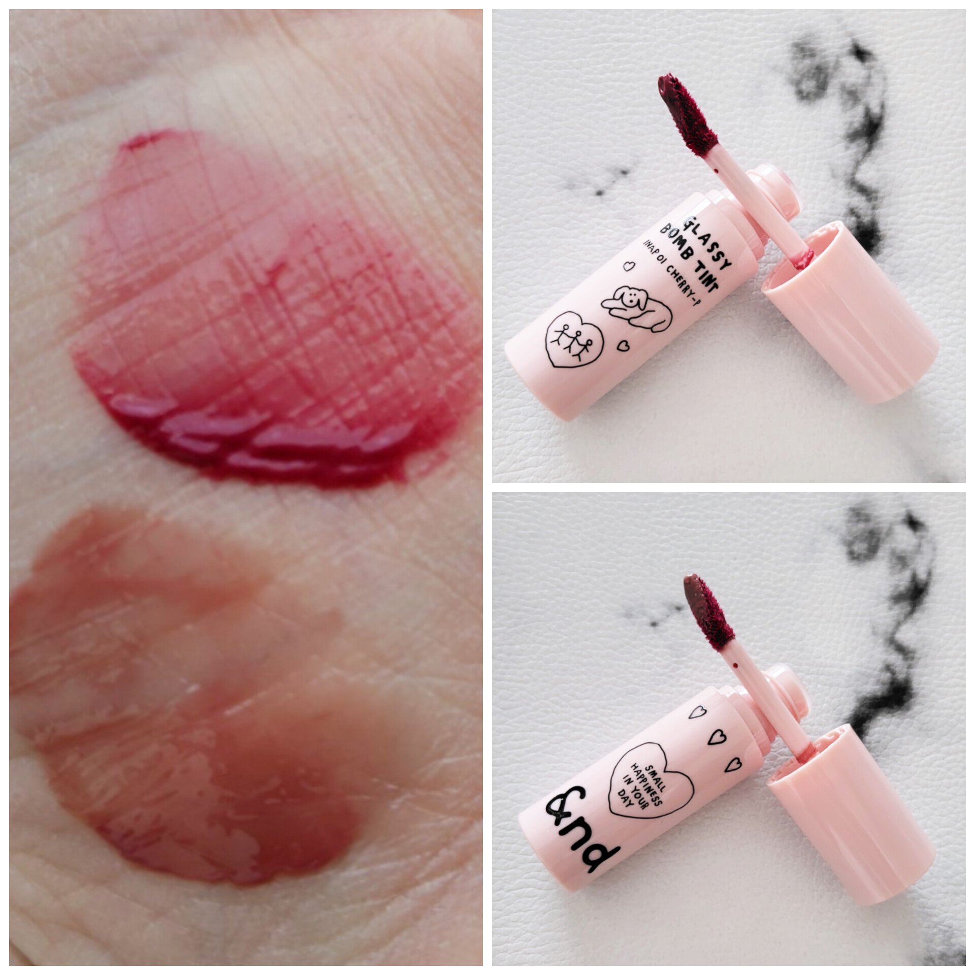 グラッシーボムティント/&nd by rom&nd/リップティントを使ったクチコミ（2枚目）