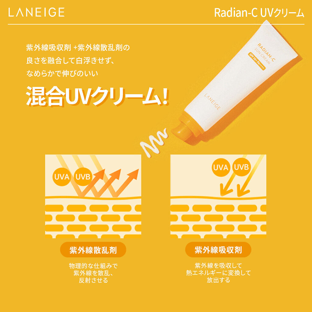 ラディアンーCサンクリーム/LANEIGE/日焼け止めクリームを使ったクチコミ（3枚目）