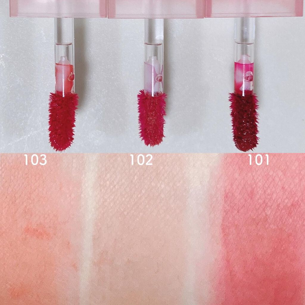 いちごみるく🐰🍼 on LIPS 「🍓ストーンブリックウォーターベールティント101.102.10..」(3枚目)