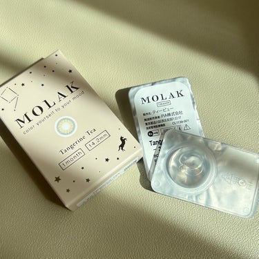 MOLAK MOLAK 1monthのクチコミ「MOLAK 1month タンジェリンティー  1箱￥1199-

1箱2枚 BC:8.6 D.....」（1枚目）