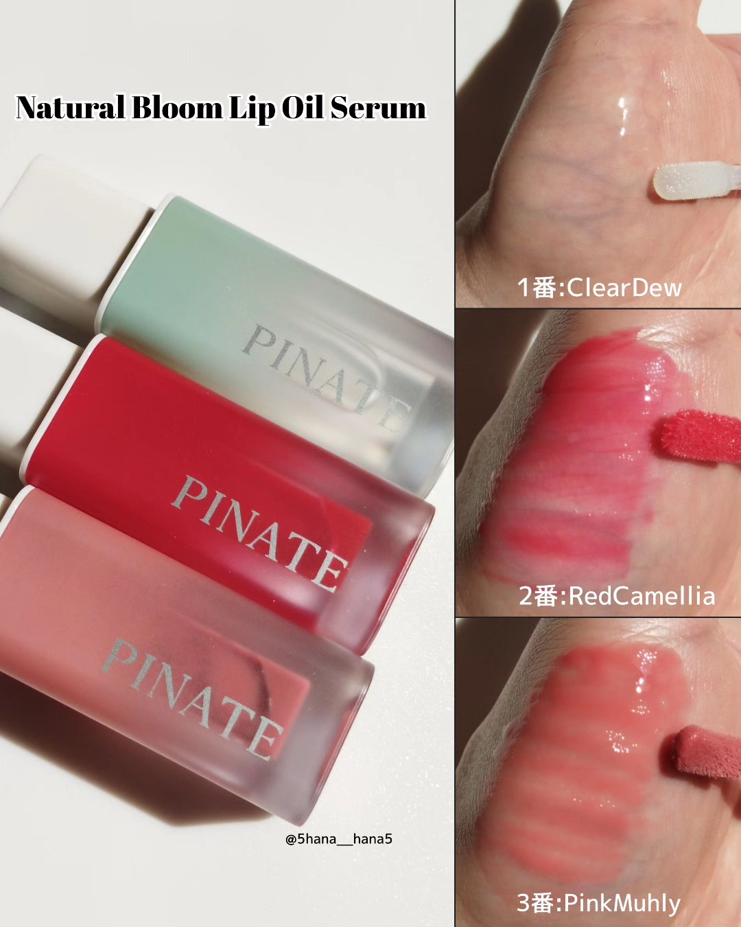 ナチュラルブルームリップオイルセラム 3色セット/PINATE/リップグロスを使ったクチコミ（2枚目）