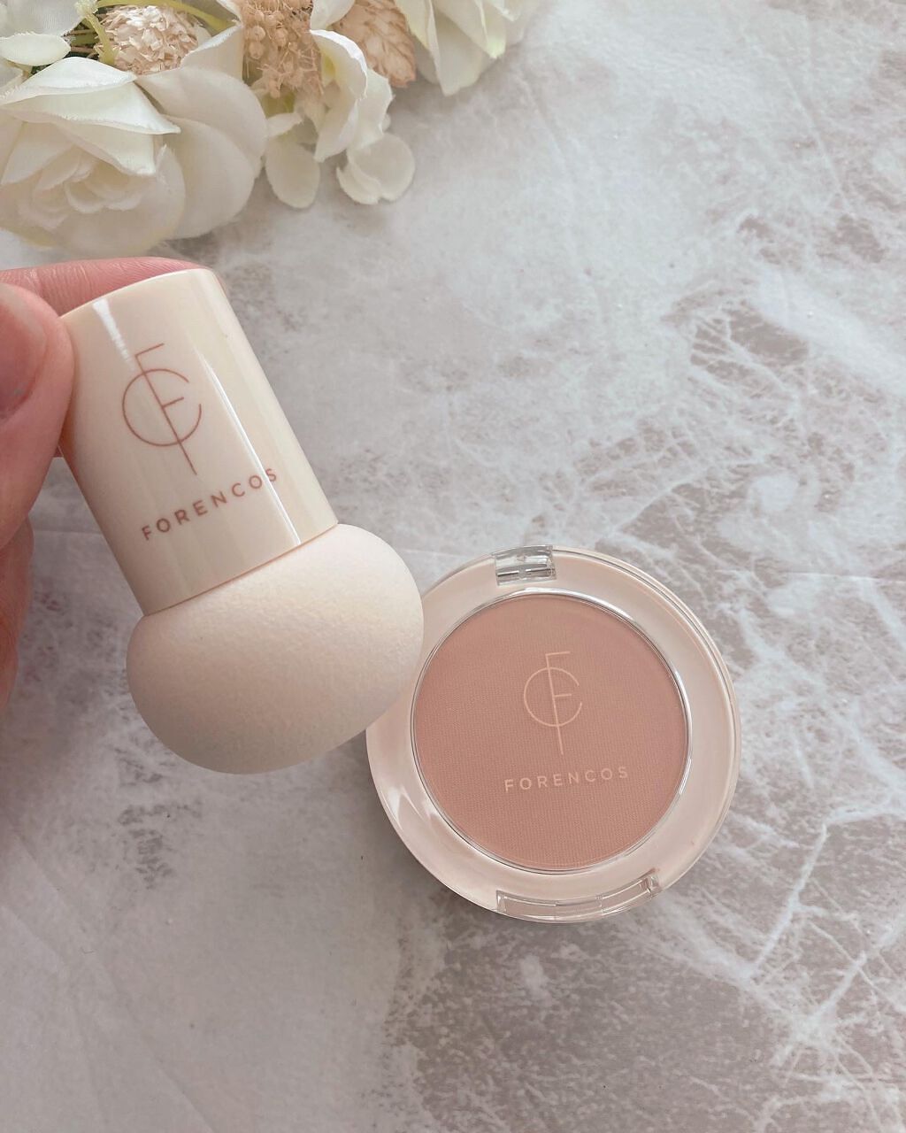 ベアブラッシャー パフ付き/フォレンコス/パウダーチークを使ったクチコミ(2枚目)