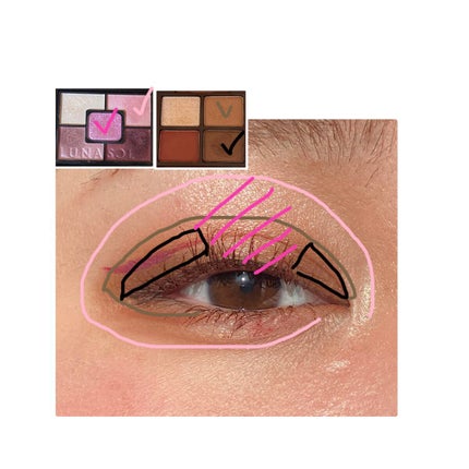 ジェミネイトアイズ N/LUNASOL/アイシャドウパレットを使ったクチコミ(3枚目)
