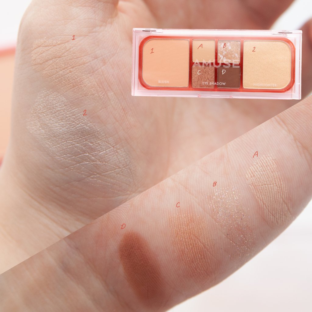 ヴィーガンフェイスオールパレット 01ムーングロウ/AMUSE/アイシャドウパレットを使ったクチコミ（3枚目）