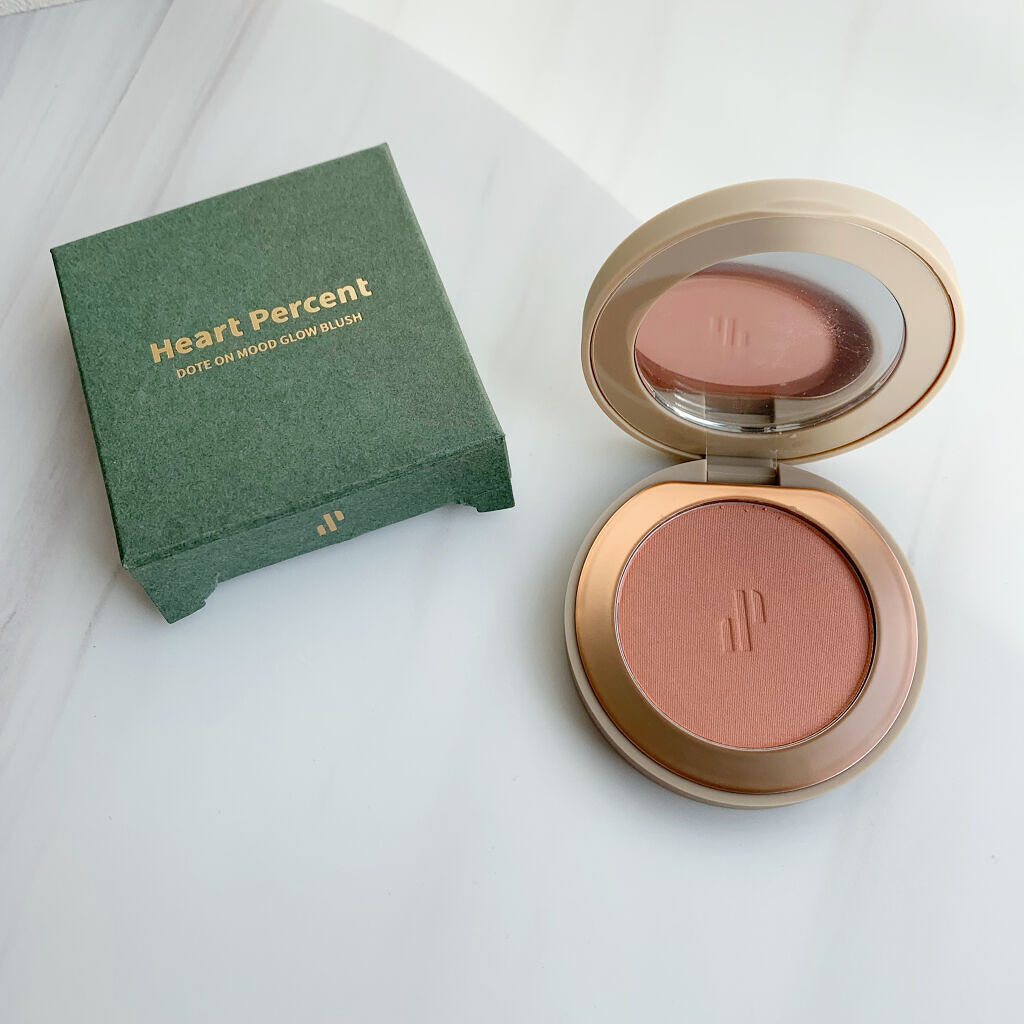 ドットオンムード グロウブラッシュ 01 Rose Plush/Heart Percent/パウダーチークを使ったクチコミ（1枚目）