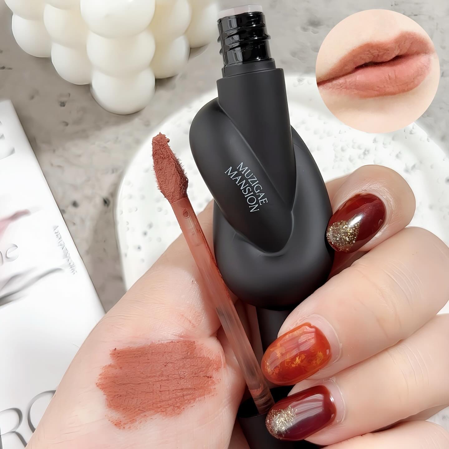 タイアップカバーティント 04 FADED FIG/MUZIGAE MANSION/リップティントを使ったクチコミ（2枚目）