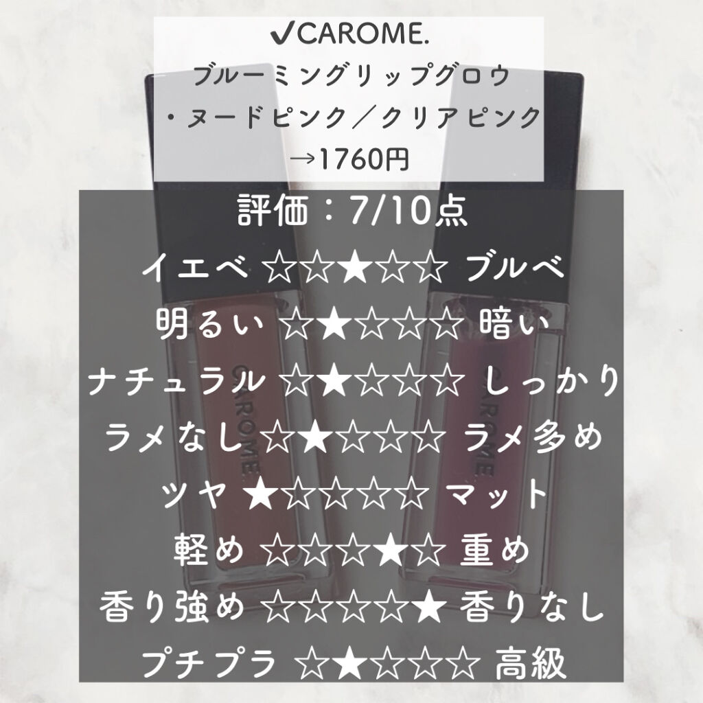 ブルーミングリップグロウ/CAROME./口紅を使ったクチコミ（2枚目）