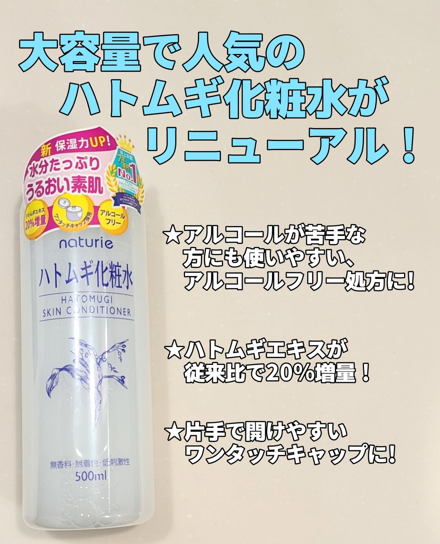 ハトムギ化粧水(ナチュリエ スキンコンディショナー R )/ナチュリエ/化粧水を使ったクチコミ(1枚目)