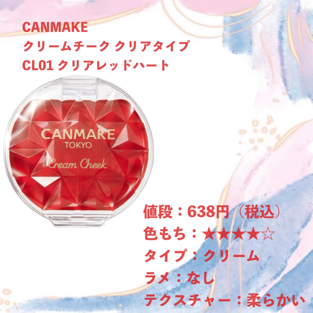 クリームチーク(クリアタイプ)/キャンメイク/ジェル・クリームチークを使ったクチコミ(2枚目)