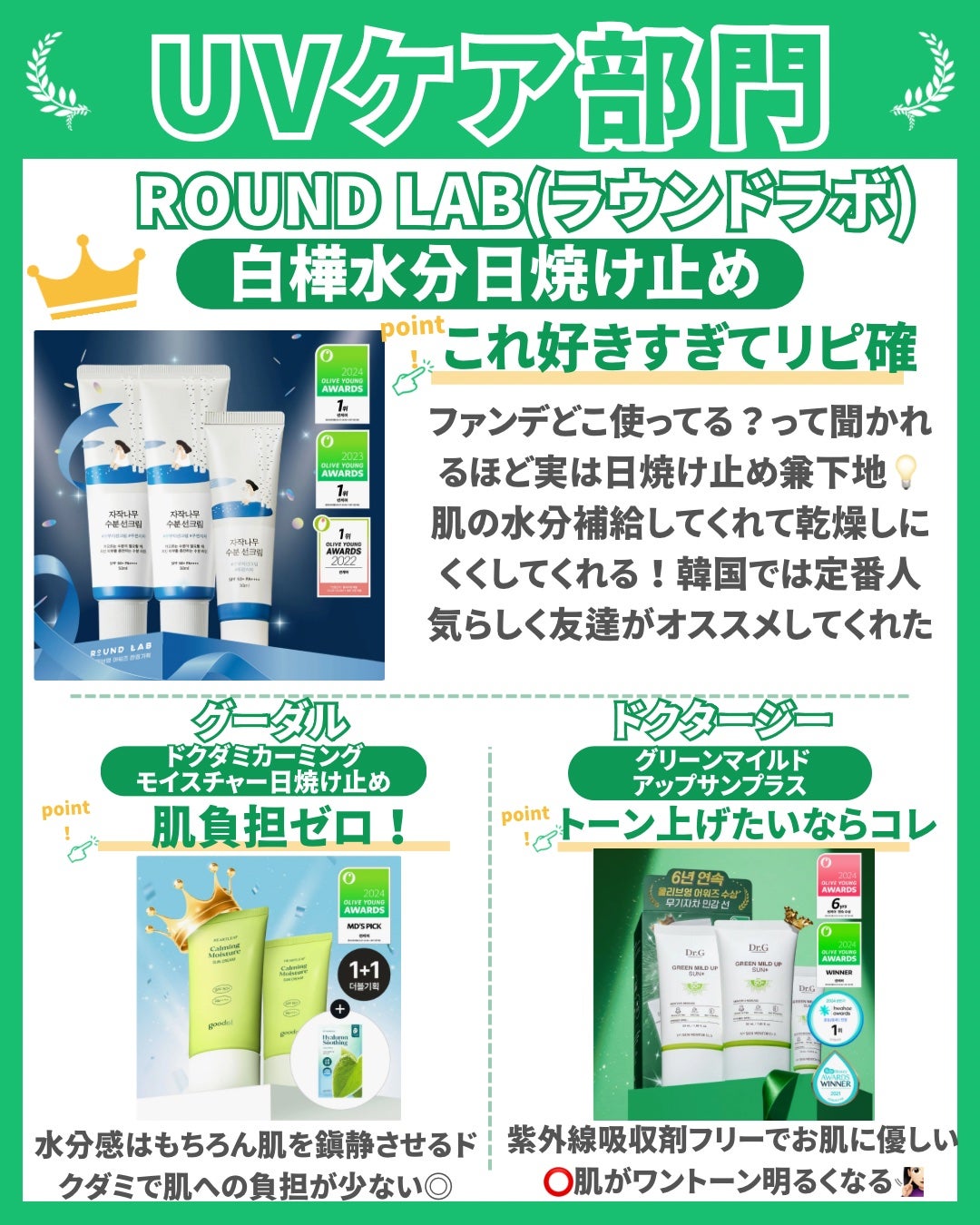 はく|韓流美容男子🧴フォロバ100 on LIPS 「韓国1位の部門別コスメまとめ✨🎉今回はオリヤンで毎年部門別で売..」(5枚目)