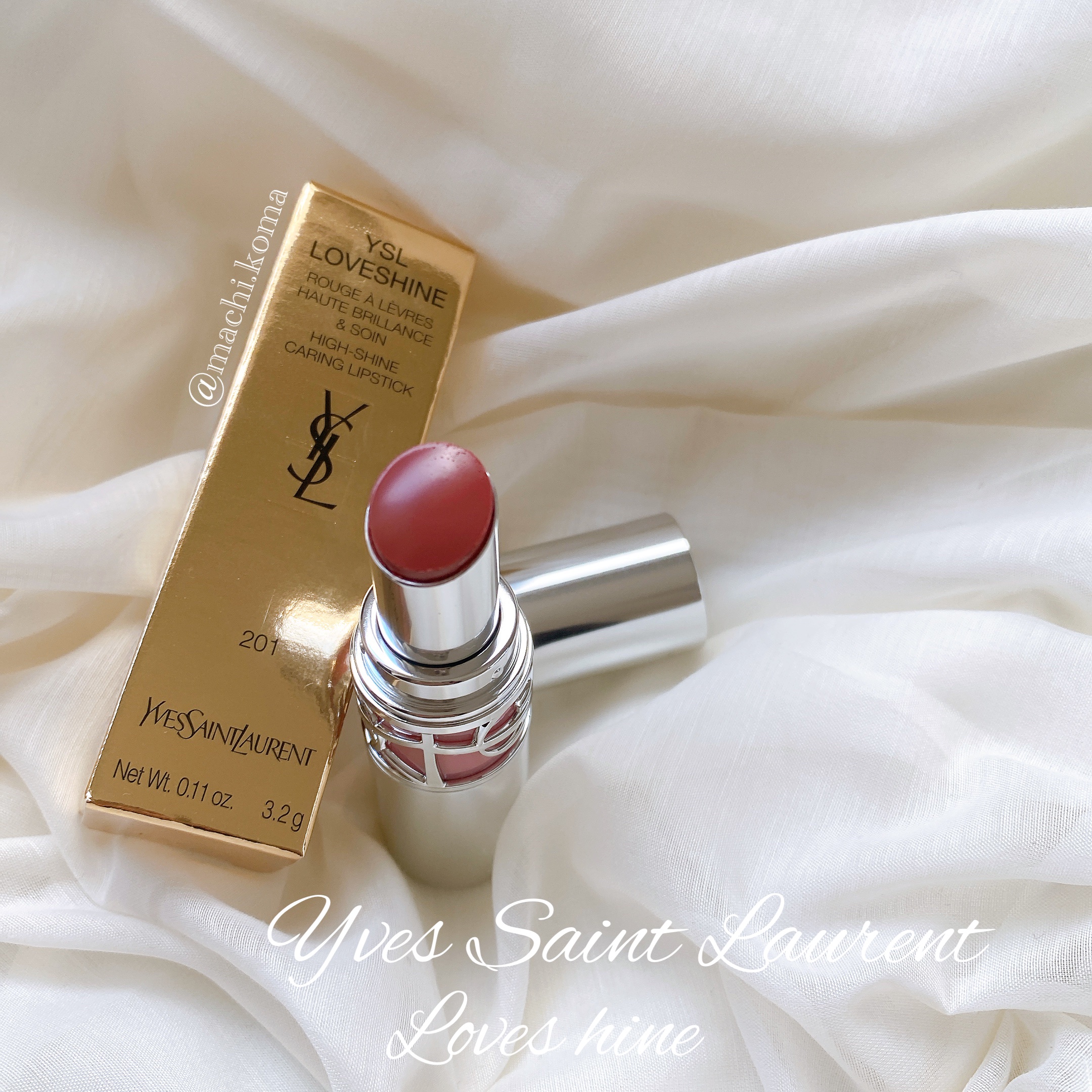 YSL ラブシャイン リップスティック 201	 ROSEWOOD BLUSH ローズウッド ブラッシュ/YVES SAINT LAURENT BEAUTE/口紅を使ったクチコミ（1枚目）