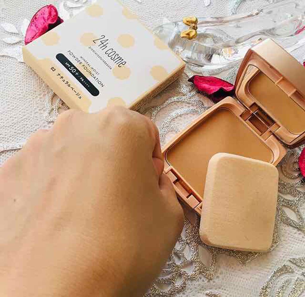 24 ミネラルモイストパウダーファンデ/24h cosme/パウダーファンデーションを使ったクチコミ(4枚目)