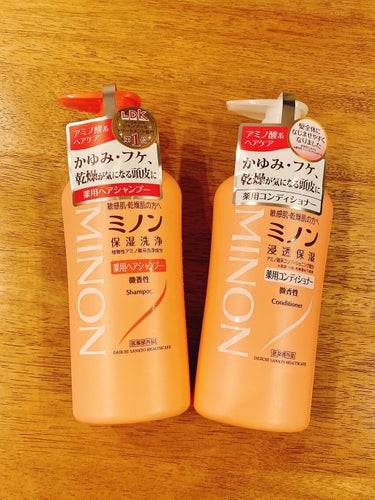 ミノン薬用ヘアシャンプー／薬用コンディショナー シャンプー 450ｍL/ミノン/シャンプー・コンディショナーを使ったクチコミ（1枚目）