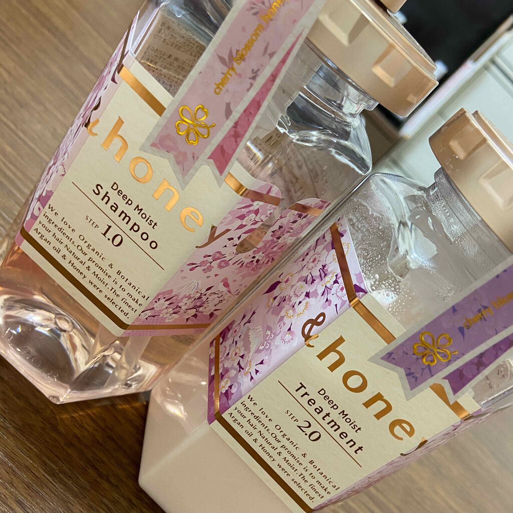 ディープモイスト 限定チェリーブロッサム シャンプー＆ヘアトリートメントペアセット/&honey/シャンプー・コンディショナーを使ったクチコミ（2枚目）