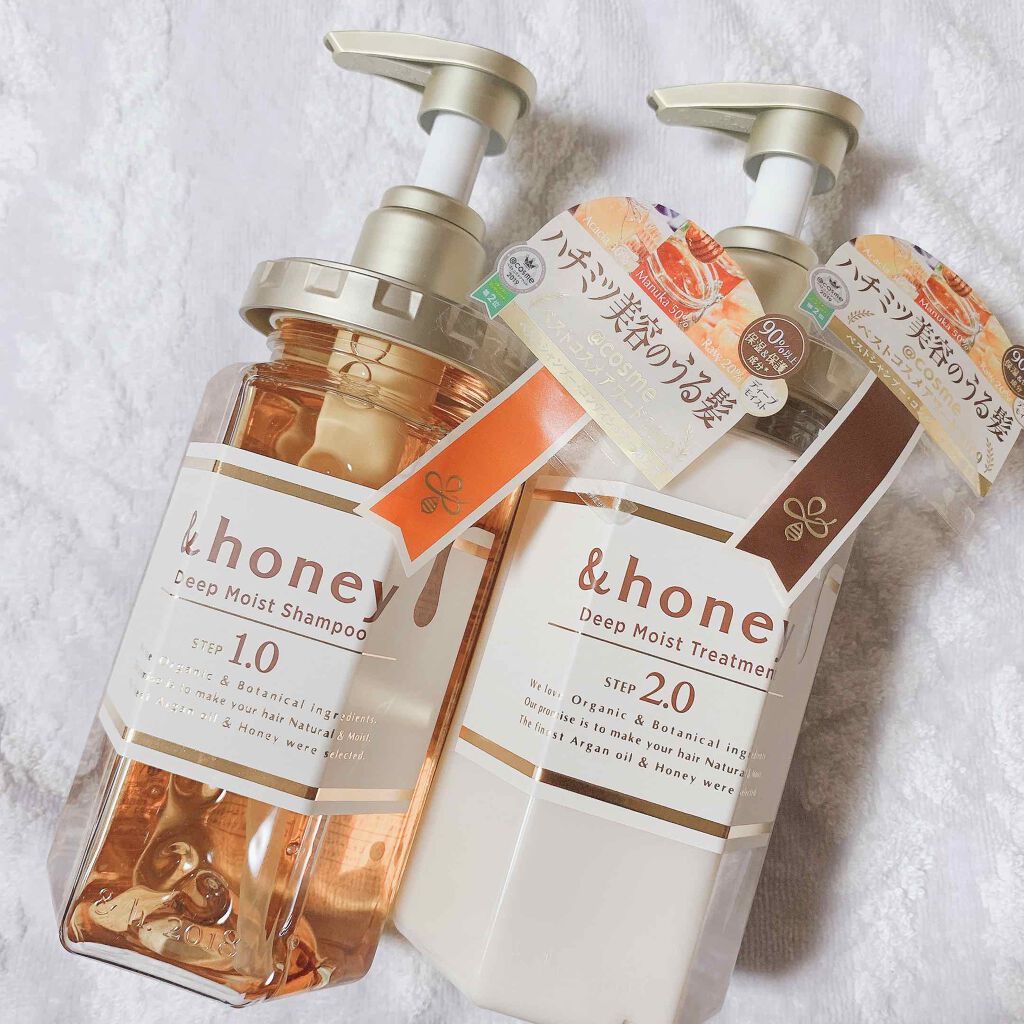 ディープモイスト シャンプー1.0／ヘアトリートメント2.0/&honey/市販シャンプーを使ったクチコミ（1枚目）