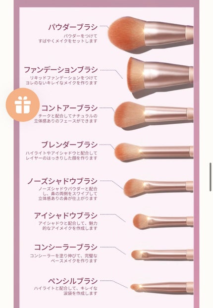 ローズクラウドメイクブラシセット/ZEESEA/メイクブラシを使ったクチコミ(2枚目)