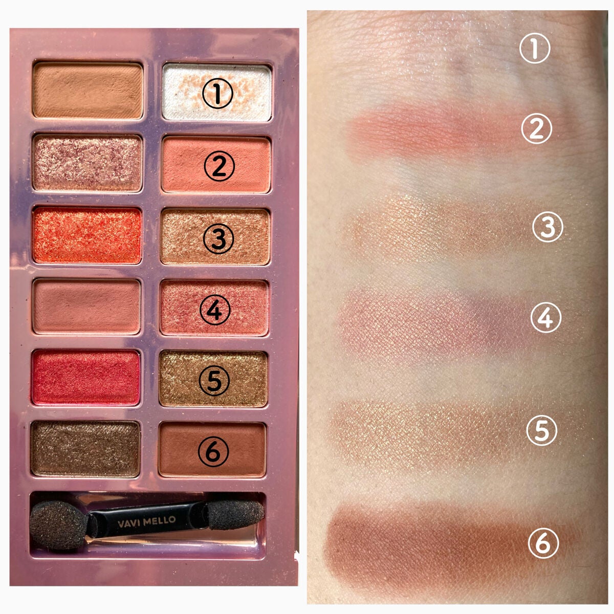 バレンタインボックス2 ピーチパレット/VAVI MELLO/アイシャドウパレットを使ったクチコミ(2枚目)