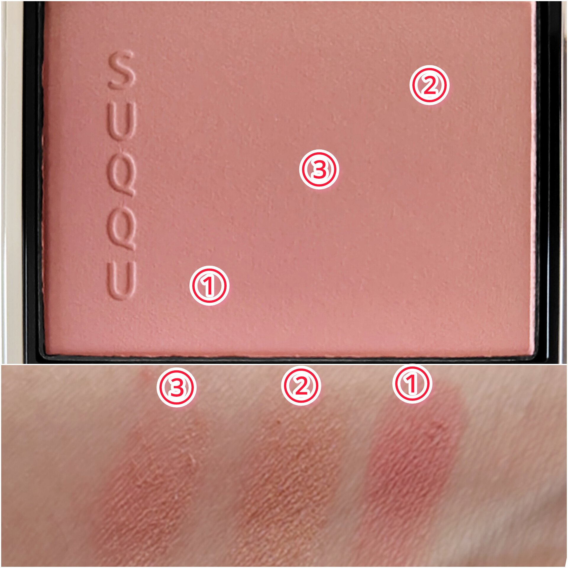 ブラーリング カラー ブラッシュ 03 夕波 -YUUNAMI (ニュートラルピンク × ライトベージュ)/SUQQU/パウダーチークを使ったクチコミ（3枚目）