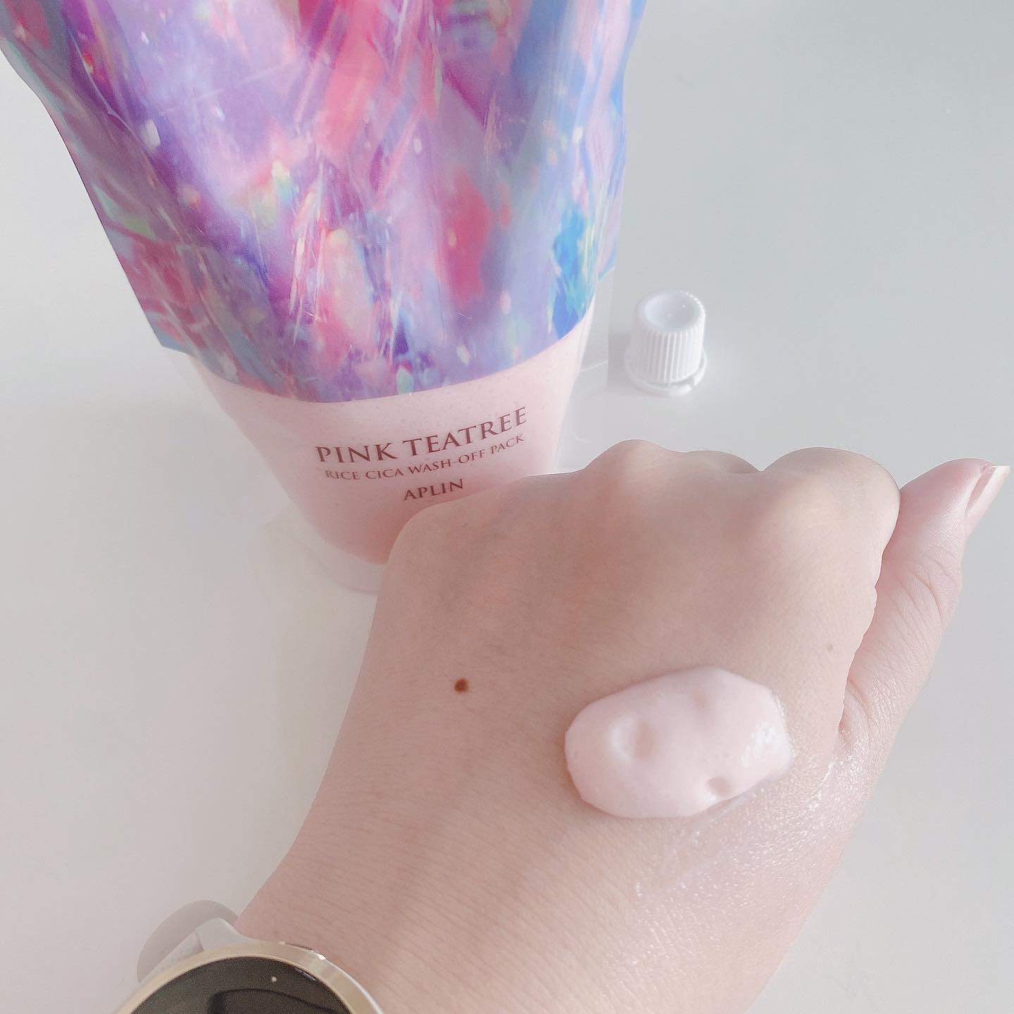 ピンクティーツリーライスシカウォッシュオフパック/APLIN/洗い流すパック・マスクを使ったクチコミ（3枚目）